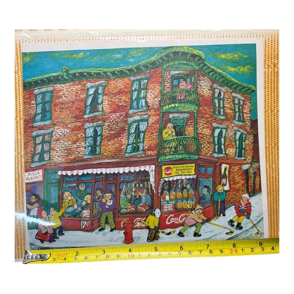 Vintage Miyuki Tanobe Montreal Street Scene Meat Deli Art Print 8x9 Coca Cola - Picture 8 of 9